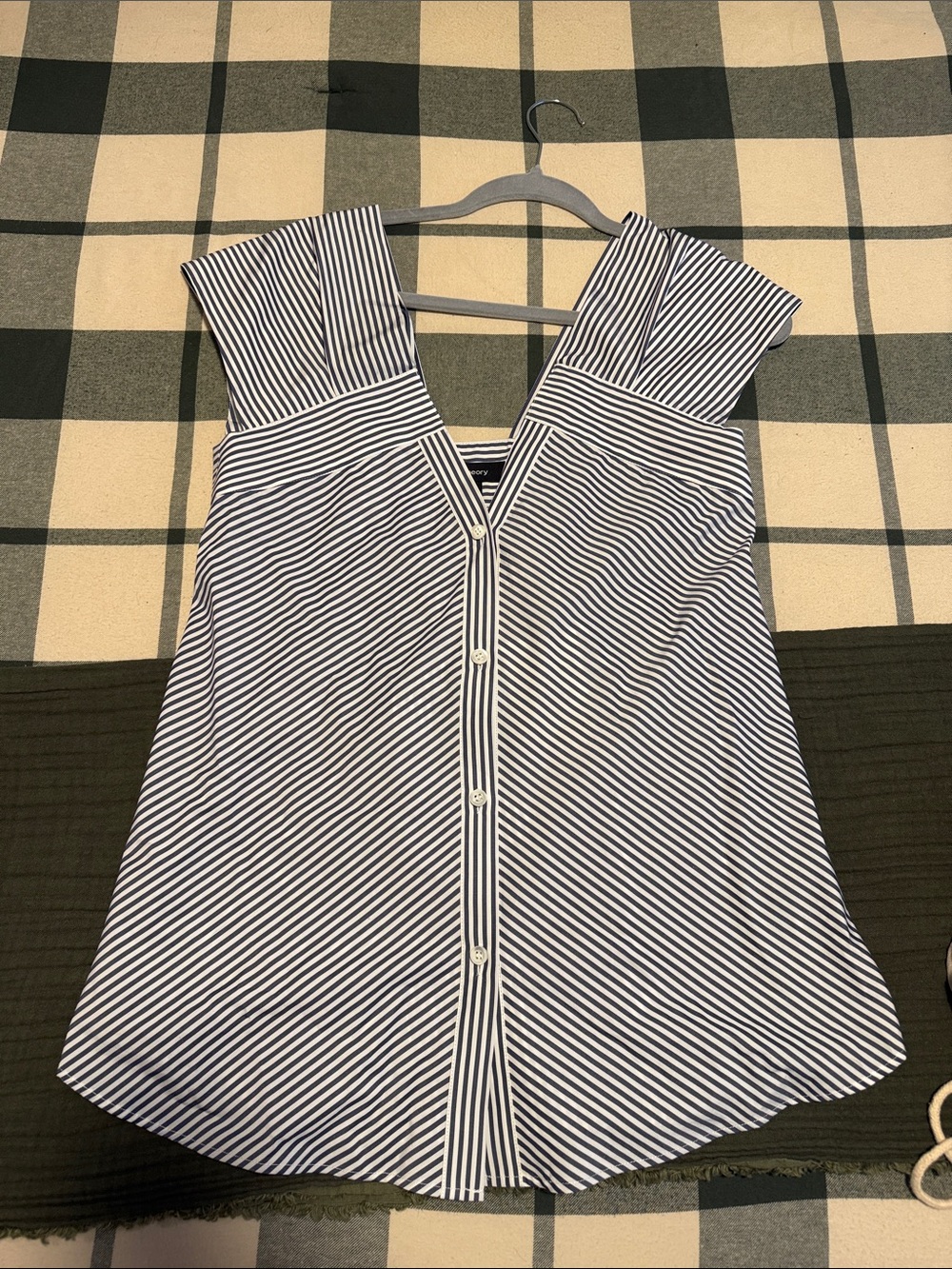 Theory shirt blue/white Hartman stripe